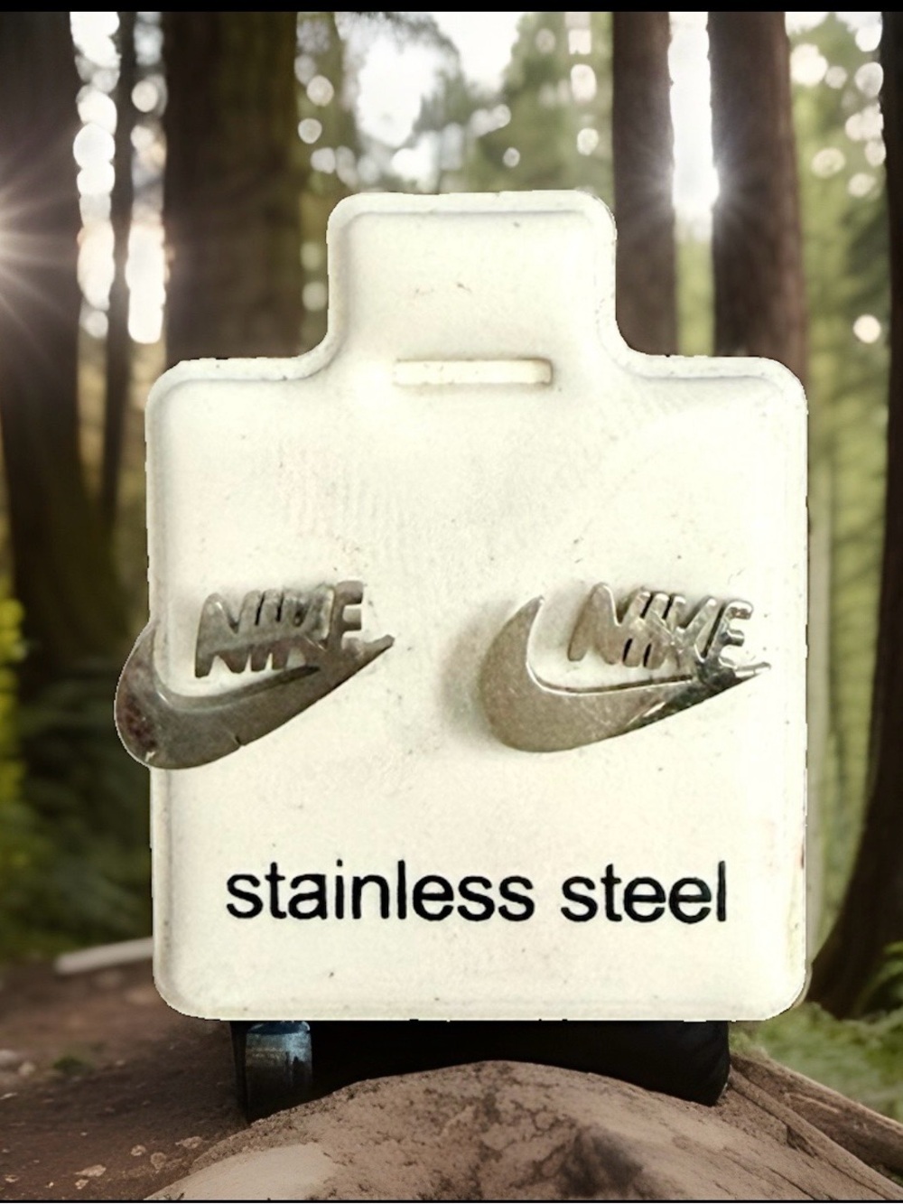 Nike Silver Swoosh Cufflink Set